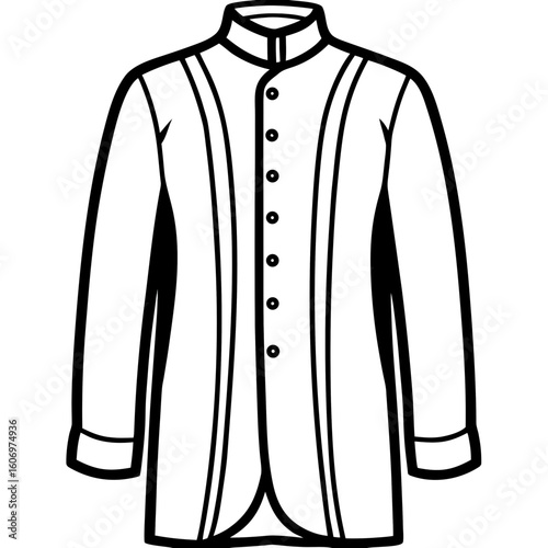 Sherwani Outline Art Vector