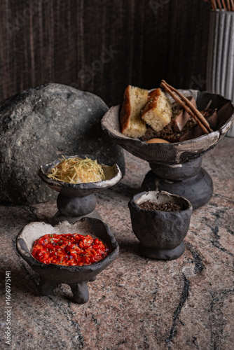 food served in ancient background