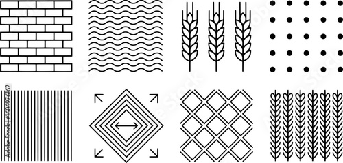 Geometric Patterns and Organic Shapes Collection brick wave