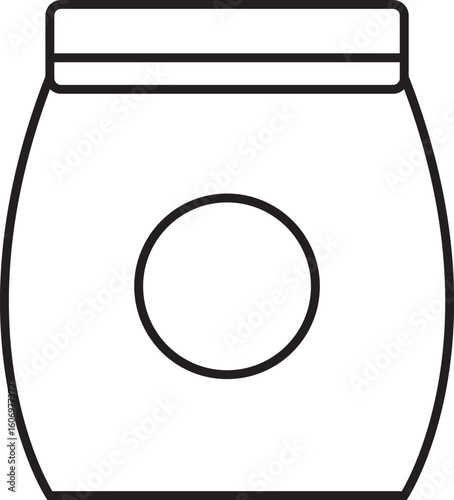 Sachet icons, including sugar packet, soluble powder pack, and small packaging symbol. Ideal for food and beverage designs, pharmaceutical packaging, cosmetic sachets.