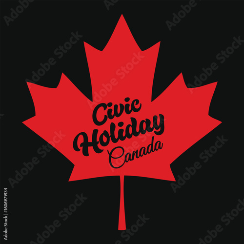 Happy civic holiday T-shirt design for black T-shirt