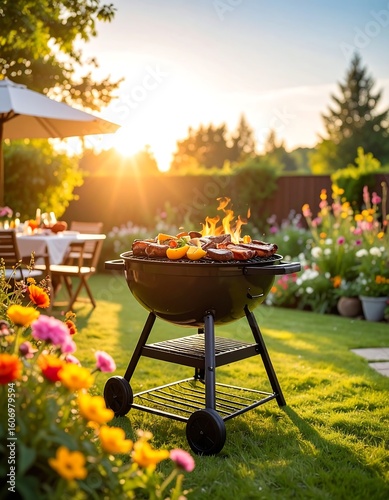 Backyard BBQ at sunset (1)