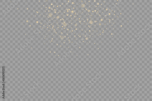 Soft golden particles scattered in a dreamy floating bokeh pattern
