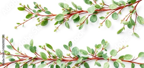 Wallpaper Mural Delicate watercolor greenery stems, leaves, twigs, isolated on white Ideal for wedding stationery, rustic, artwork Torontodigital.ca