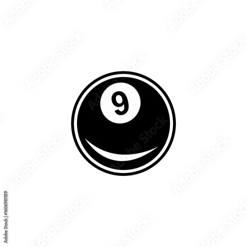 vector illustration of a billiard ball element symbol