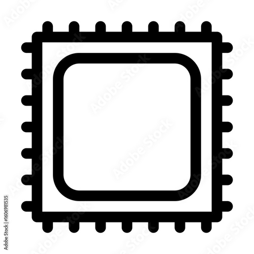 Motherboard icon. PC hardware component. Outline style. 48x48 px