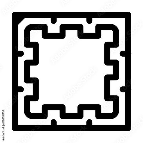 Motherboard icon. PC hardware component. Outline style. 48x48 px