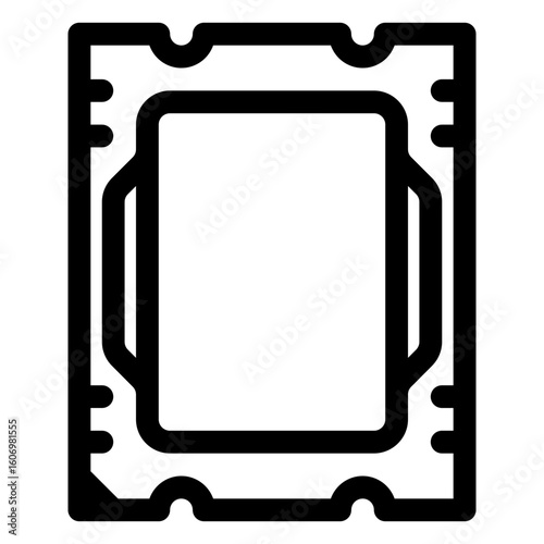 Motherboard icon. PC hardware component. Outline style. 48x48 px
