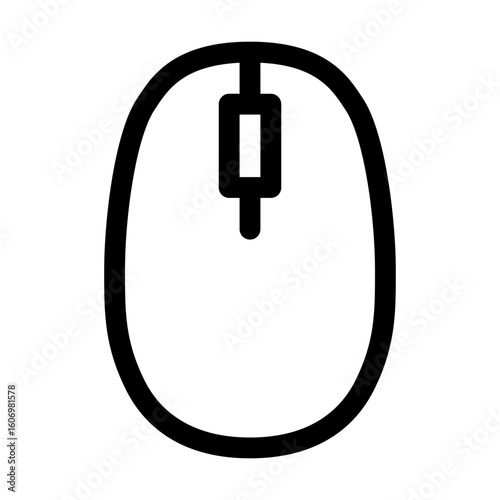 Computer mouse icon. Peripheral equipment. PC hardware component. Outline style. 48x48 px