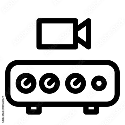 Video capture card for personal computer. Streaming card icon. PC hardware component. Outline style. 48x48 px