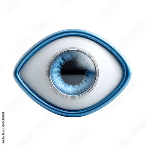Realistic Detailed Photo-Realistic 3D eye visibility icon with p  digital asset, PNG cutout, ideal for branding and advertising, UI design, HD resource, digital download