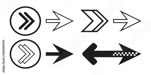 management line icon set for business tools