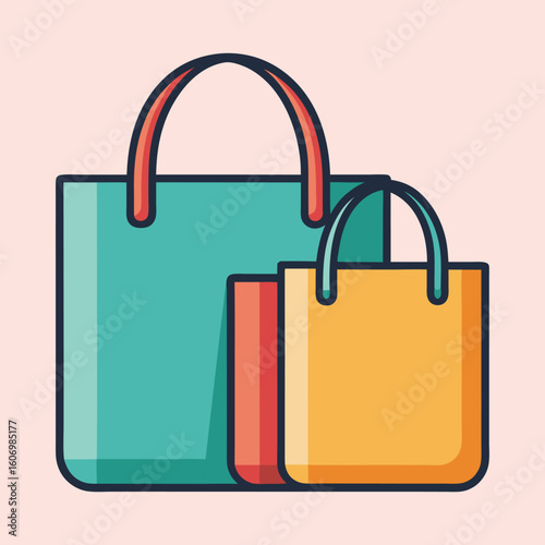 vector illustration of tote bags
