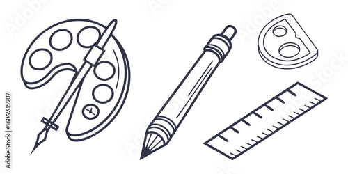 arrow web icons pack line style vector set