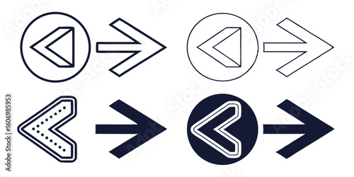 arrow icons in line design style for ui