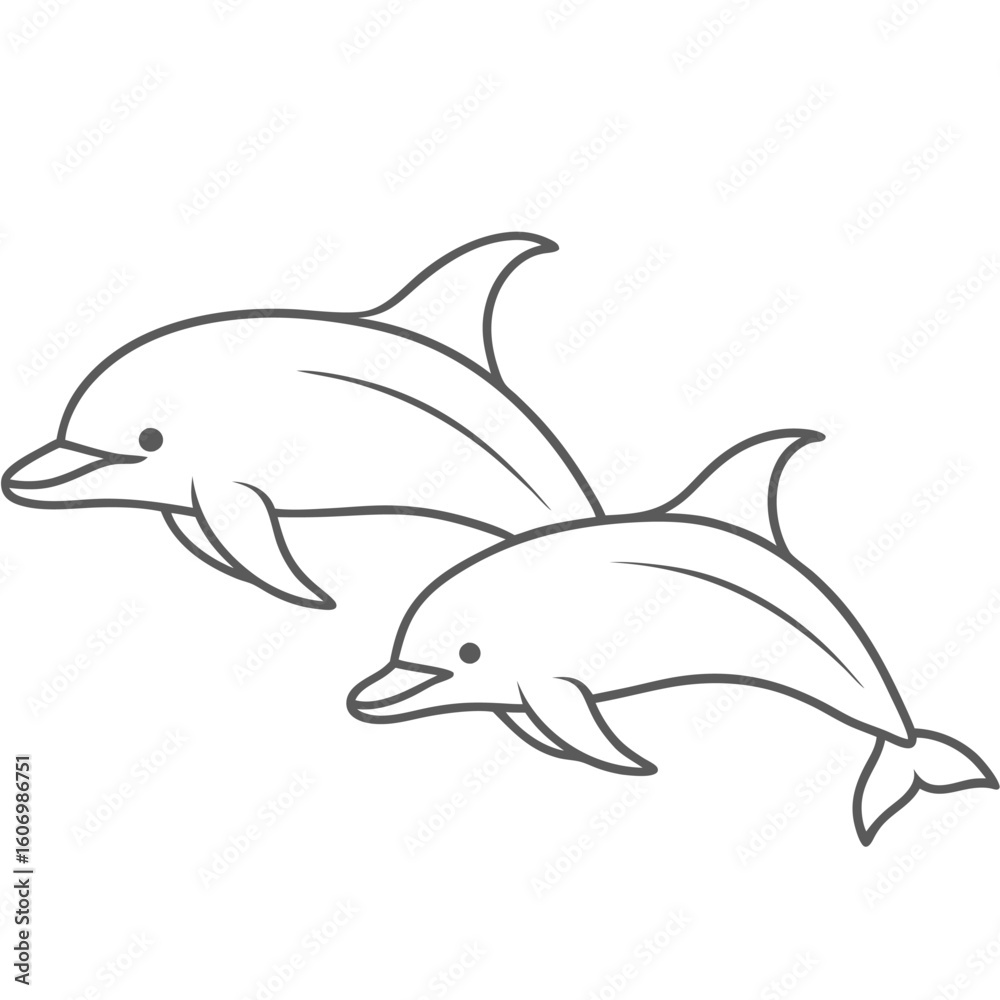 Fototapeta premium dolphin outline for coloring pages