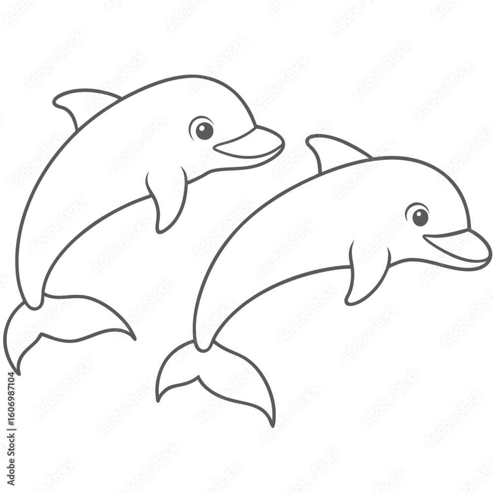 Obraz premium dolphin outline for coloring pages 