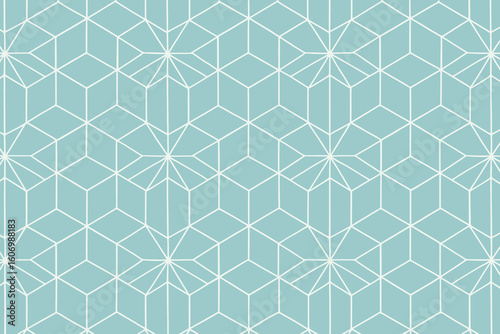 Geometric pattern background with teal and white lines