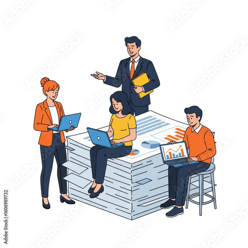 Vector Illustration of Public Contributions and Corporate Social Responsibility