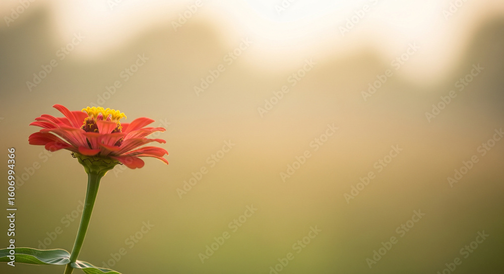Fototapeta premium Elevated Zinnia: A Celebration of Radiant Blooms