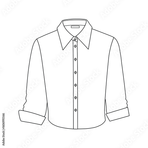 Womens long sleeve buttondown shirt template fashion design apparel clothing template vector illustration
