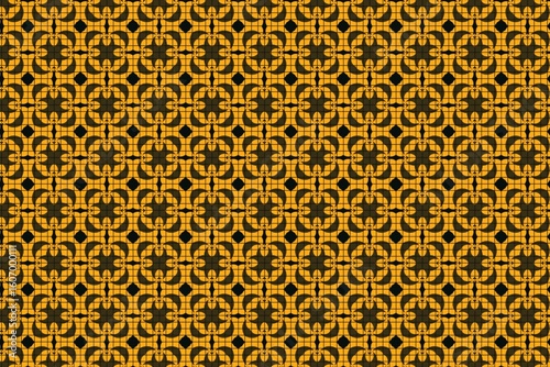 Ornamental Orange and Black Seamless Tiled Pattern