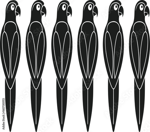 bundle of 8 black silhouettes of different typ