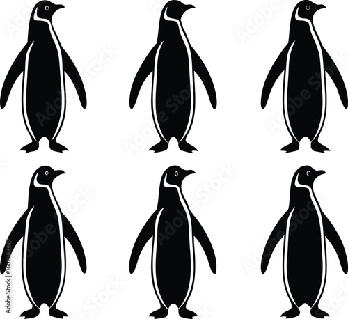 bundle of 8 black silhouettes of different typ