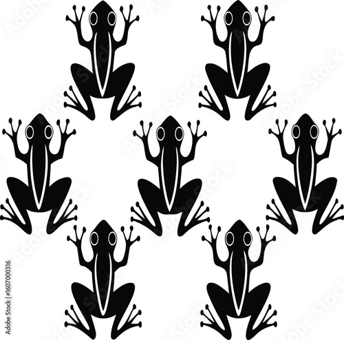 bundle of 7 black silhouettes of different typ