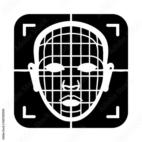 Face scan biometric icon