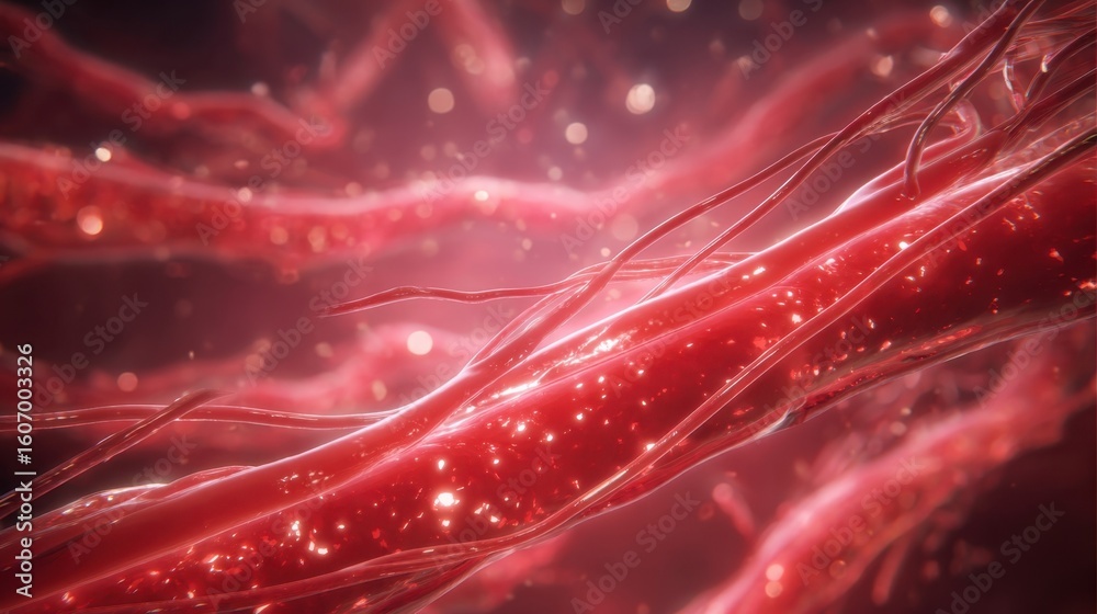 Naklejka premium Medical infographic style image depicting accumulation of heavy metals in blood vessels leading to loss of healthy red color.