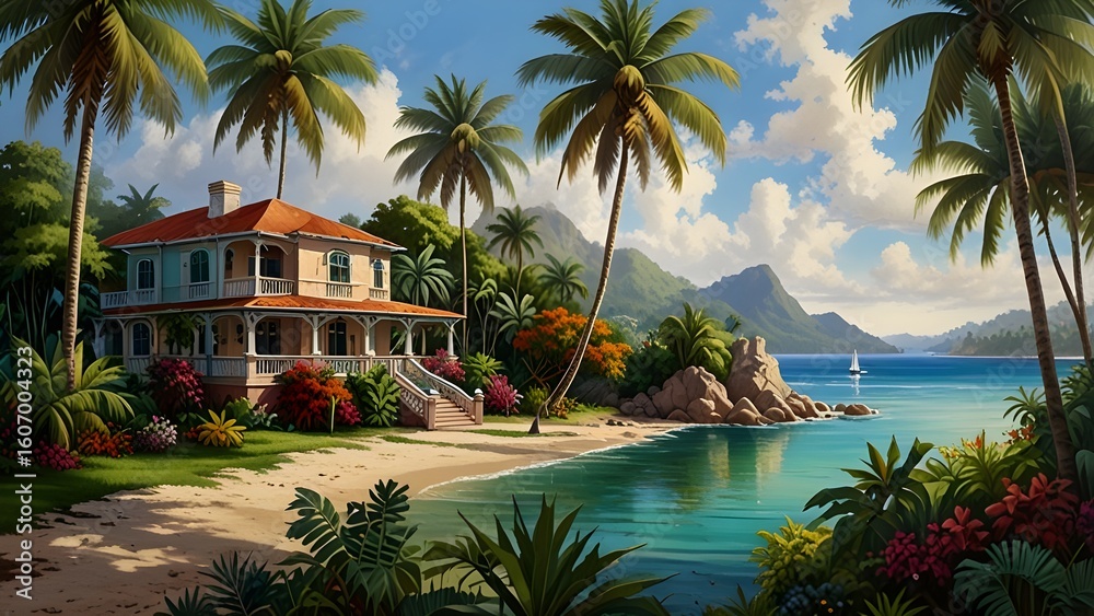 Fototapeta premium palm trees on the beach