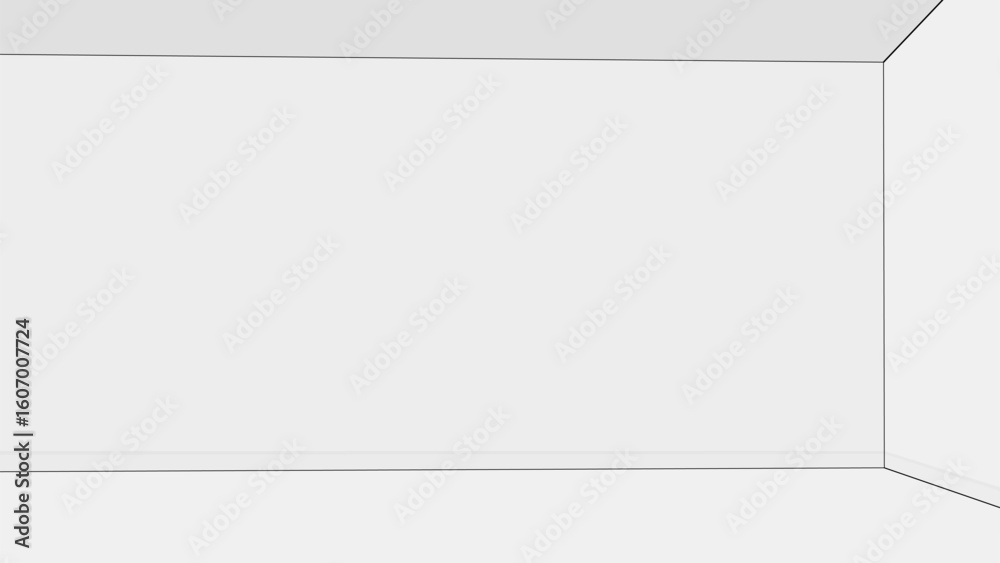 Obraz premium Empty White Room Corner with Subtle Shadows
