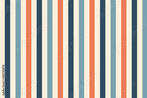 Retro vertical stripes pattern with warm and cool color palette