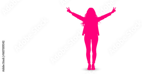 sagome, silhouette, ragazza felice, femminile, vittoria, successo, emancipazione femminile, donne in carriera,	
