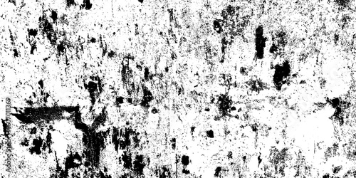 Grunge bw bg with rust or durt texture. Aged metal texture. Old wall or floor with corrosion or weathered trace. Abstract vintage background. Vector illustration