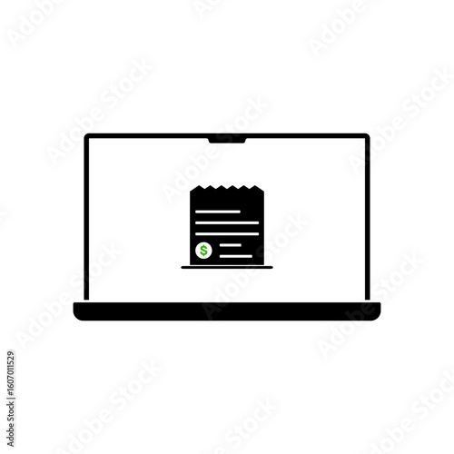 digital invoice icon on transparent background, digital invoice icon vector, digital invoice symbol