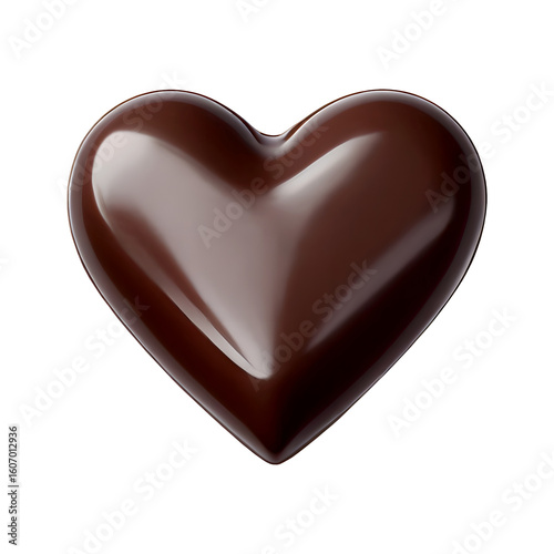 a heart-shaped chocolate candy on transparent background