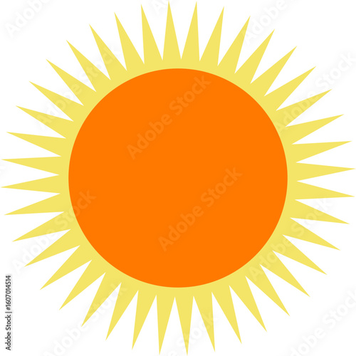 Vector de sol con estilo minimalista. Icono de Verano para sitio web, folleto y app.
