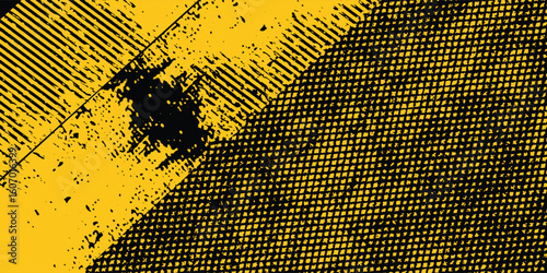 Abstract yellow and black grunge vector background.