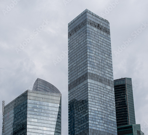 blue wall business buildings architectural background
