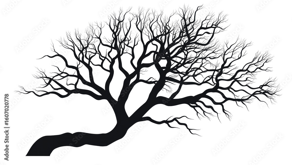 Obraz premium Silhouetted tree with subtle sparkle