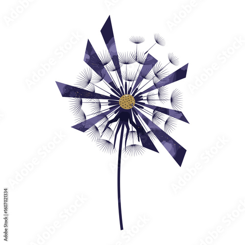 Geometric Dandelion Watercolor Sublimation