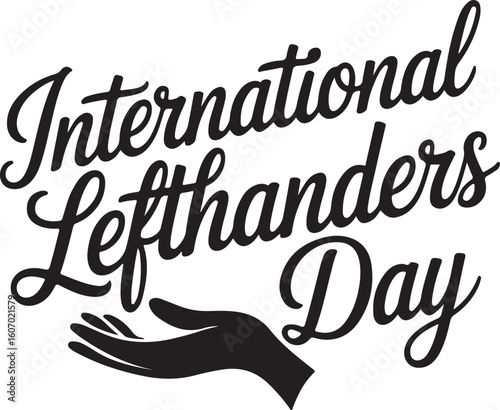 International Lefthanders Day Hand Silhouette Design