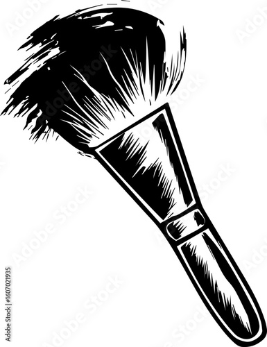 Paint Brush Stroke Illustration in Black and White