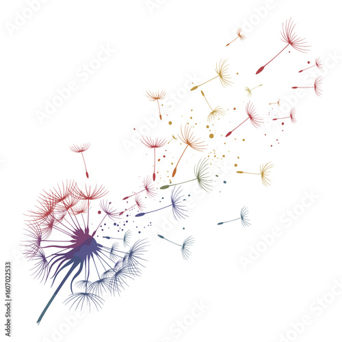 Rainbow Dandelion Watercolor Sublimation