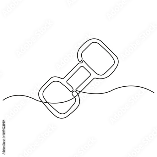 Minimalist one line drawing of broken chain link, modern continuous line art, simple black outline, symbol of freedom, isolated on white background illustration.