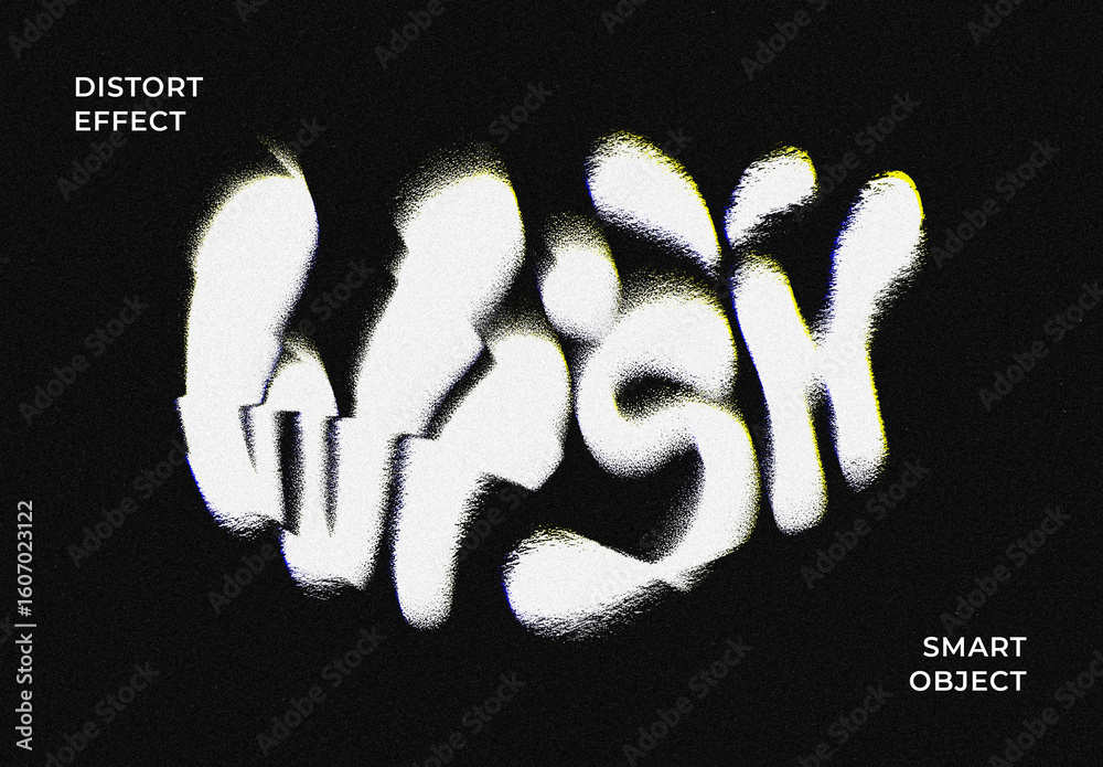 Distortion Text & Logo Effect Mockup Stock Template | Adobe Stock