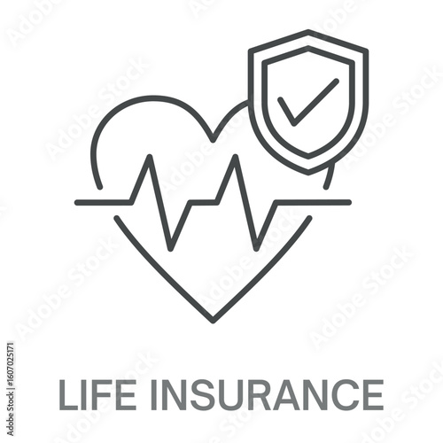 Life Insurance Line Icon, Simple Style Design Outline Symbol Illustration, Editable Stroke perfect for logos and more