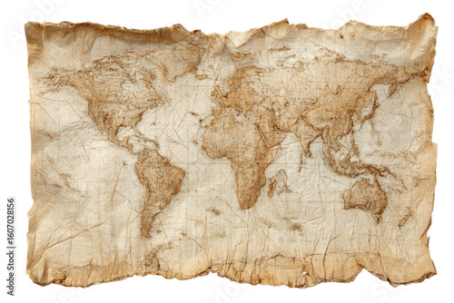 Aged world map on parchment (2)